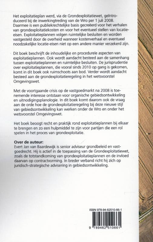 Achterkant van Het exploitatieplan