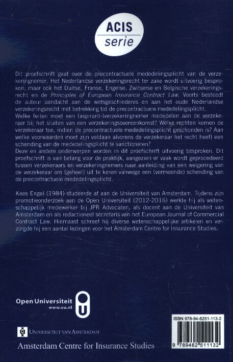 Achterkant van De precontractuele mededelingsplicht van de verzekeringnemer in rechtsvergelijkend perspectief