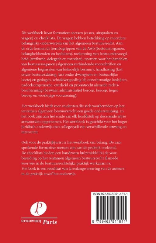 Achterkant van Werkboek algemeen bestuursrecht