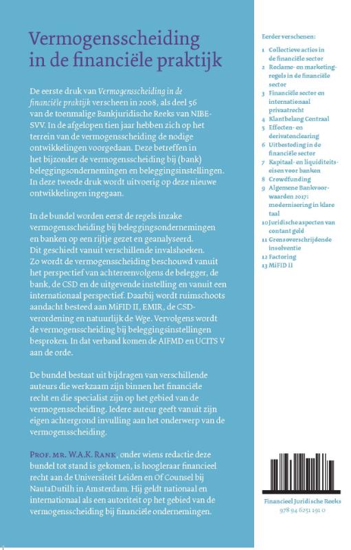 Achterkant van Vermogensscheiding in de financiële praktijk