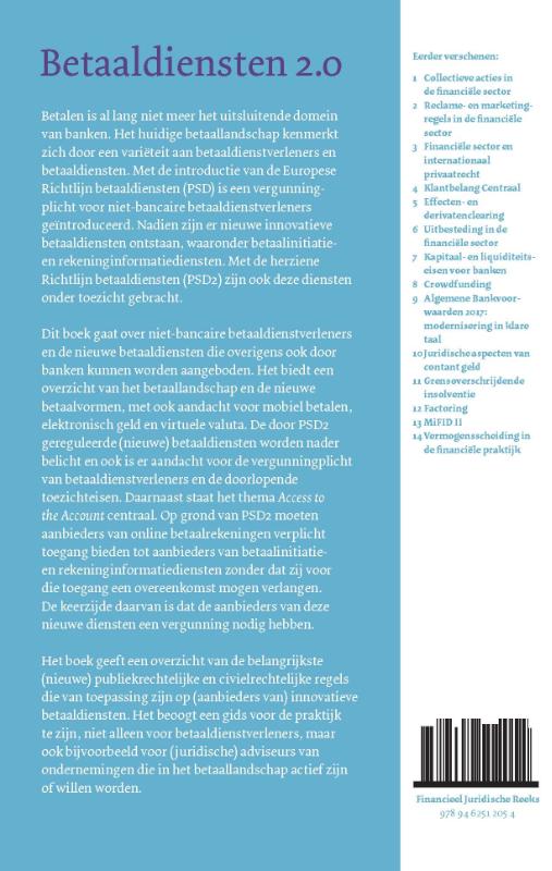 Achterkant van Betaaldiensten 2.0