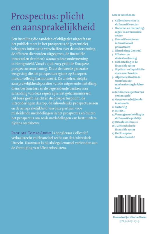 Achterkant van Prospectusaansprakelijkheid