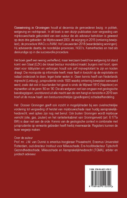 Achterkant van Schadevergoeding voor mijnbouwschade door bodemdaling en aardbevingen. Het Dossier Groningen