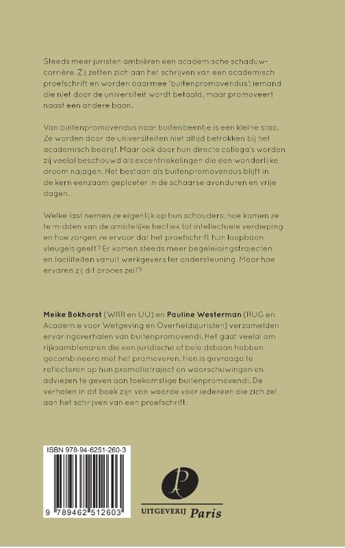 Achterkant van Promoveren als bijbaan