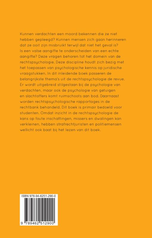 Achterkant van Inleiding in de rechtspsychologie