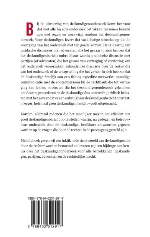 Achterkant van Deskundig in de rechtspraktijk