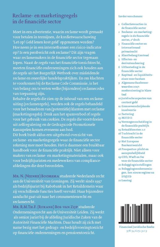 Achterkant van Reclame- en marketingregels in de financiële sector