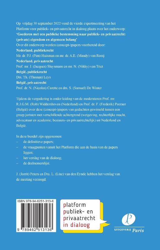 Achterkant van Goederen met een publieke bestemming naar publiek- en privaatrecht: (private) eigendom en algemeen belang