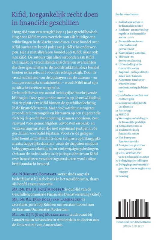 Achterkant van Kifid, toegankelijk recht doen in financiële geschillen
