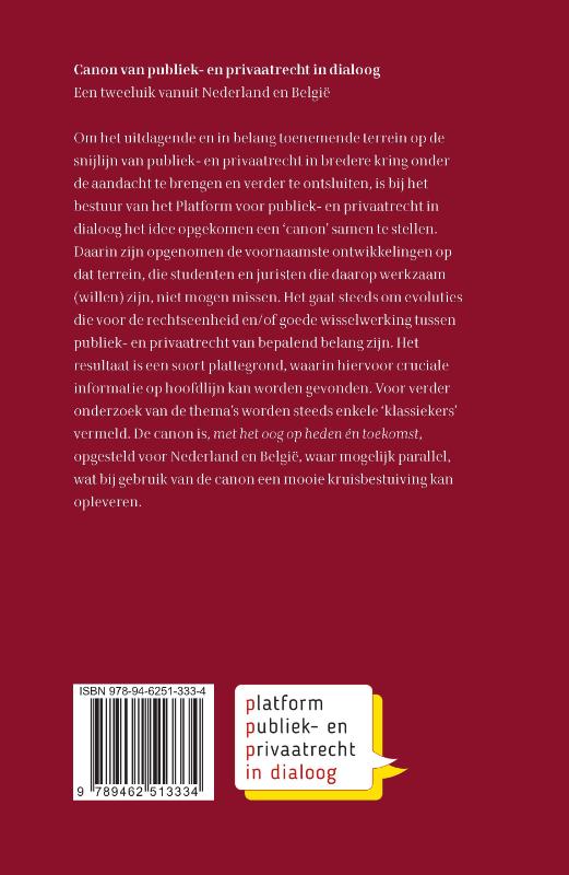 Achterkant van Canon van publiek- en privaatrecht in dialoog