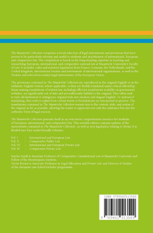Achterkant van Volume I: International and European Law