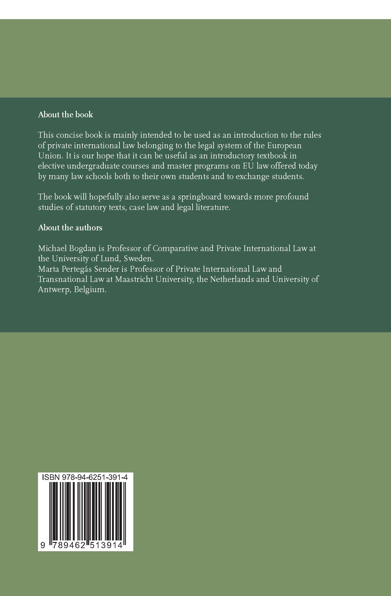 Achterkant van Concise Introduction to EU Private International Law