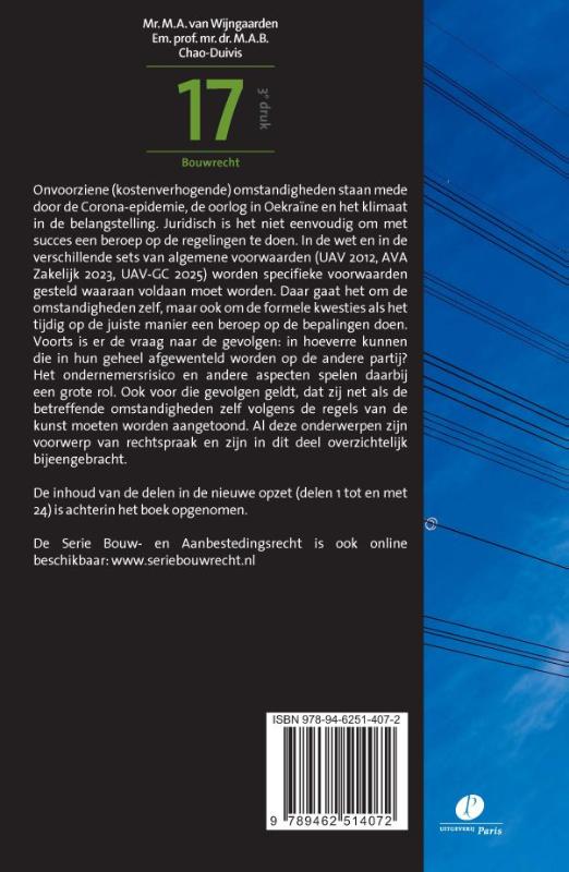 Achterkant van Serie Bouw- en Aanbestedingsrecht deel 17