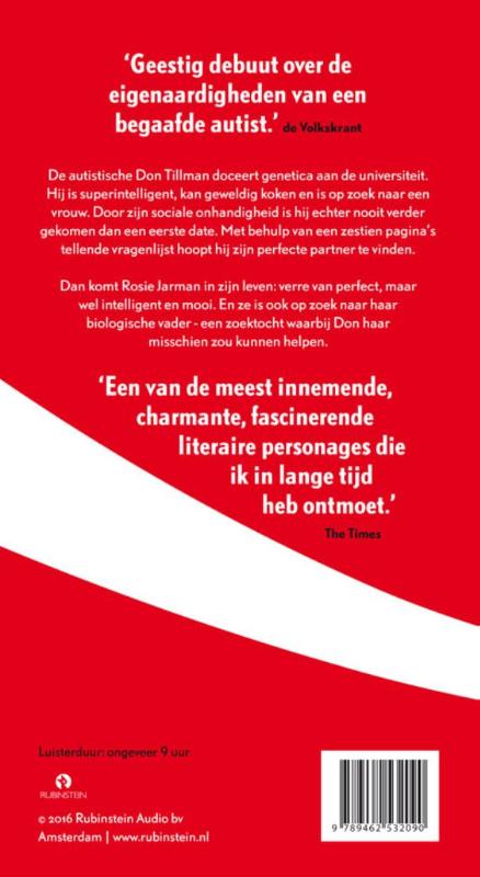 Achterkant van Het Rosie project