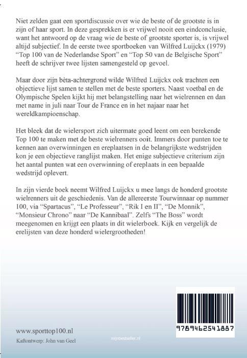 Achterkant van Top 100 van het wielrennen