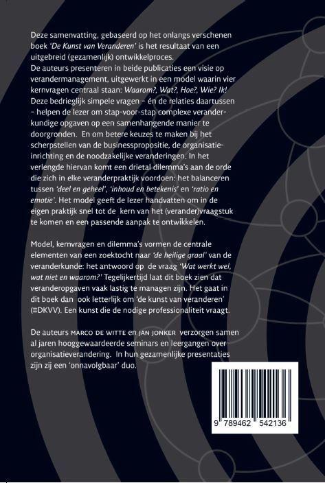 Achterkant van De kern van veranderen