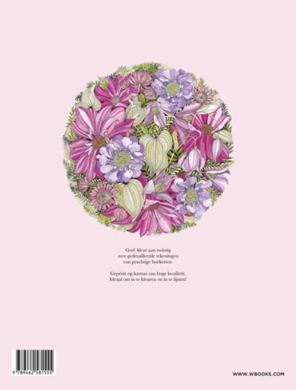 Achterkant van Bloemenparadijs kleurboek