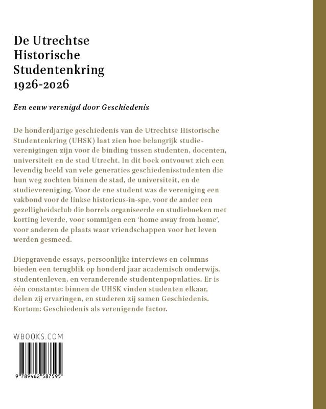 Achterkant van De Utrechtse Historische Studentenkring 1926 - 2026