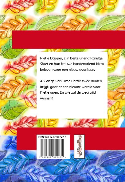 Achterkant van Pietje en de wedstrijdduif