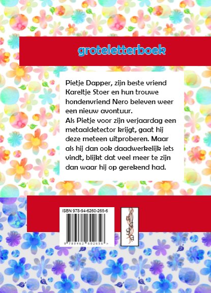 Achterkant van Pietje en de schat - Groteletterboek