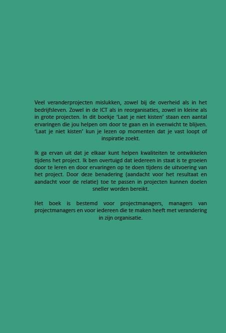 Achterkant van Laat je niet kisten