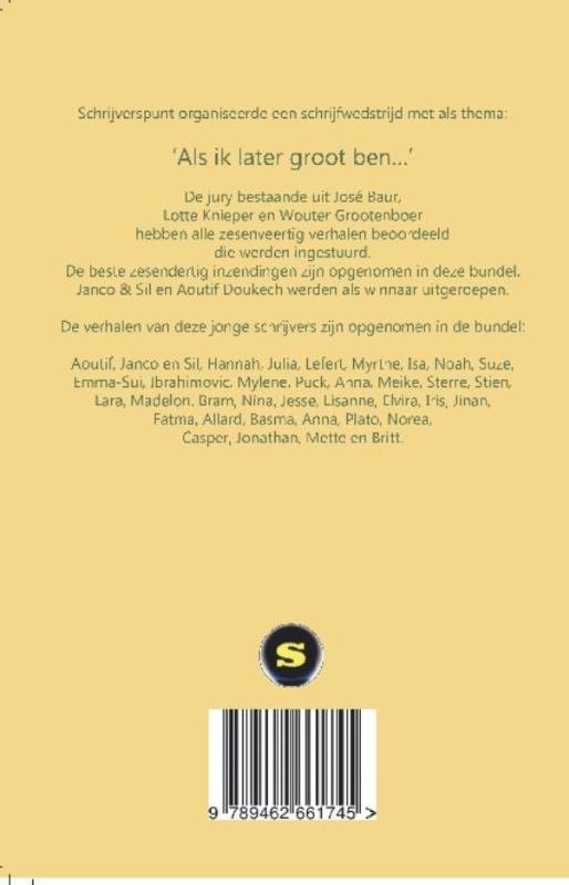 Achterkant van Als ik later groot ben...