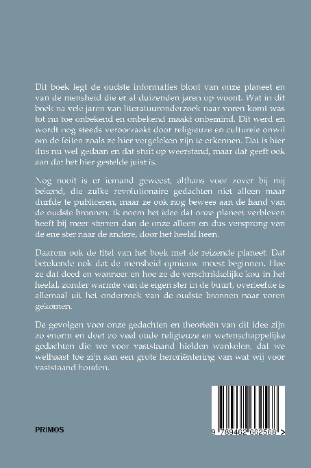 Achterkant van De oer-geschiedenissen van de reizende planeet