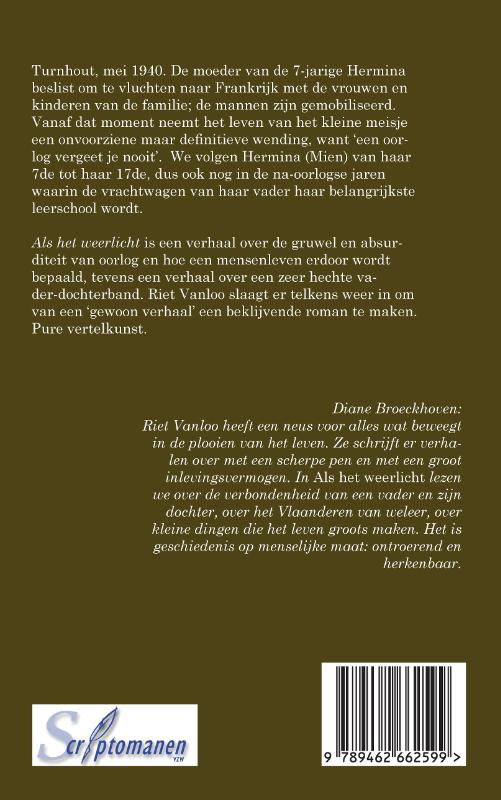 Achterkant van Als het weerlicht