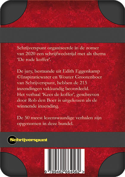 Achterkant van De rode koffer