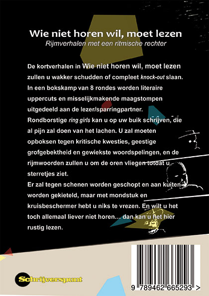 Achterkant van Wie niet horen wil, moet lezen