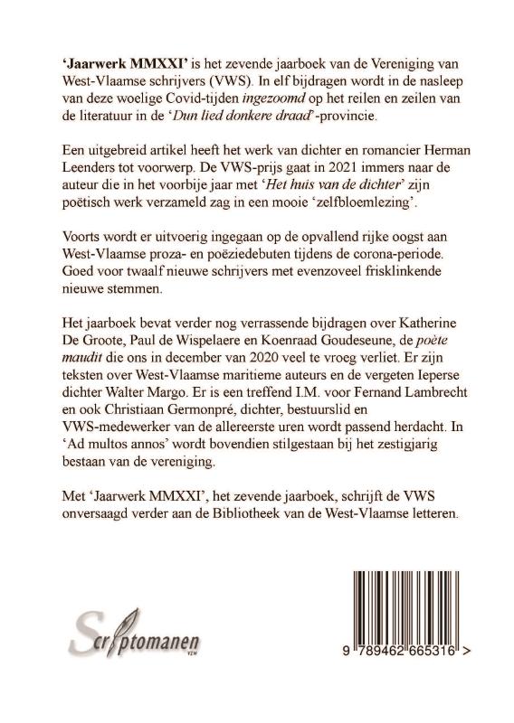Achterkant van Jaarwerk MMXXI