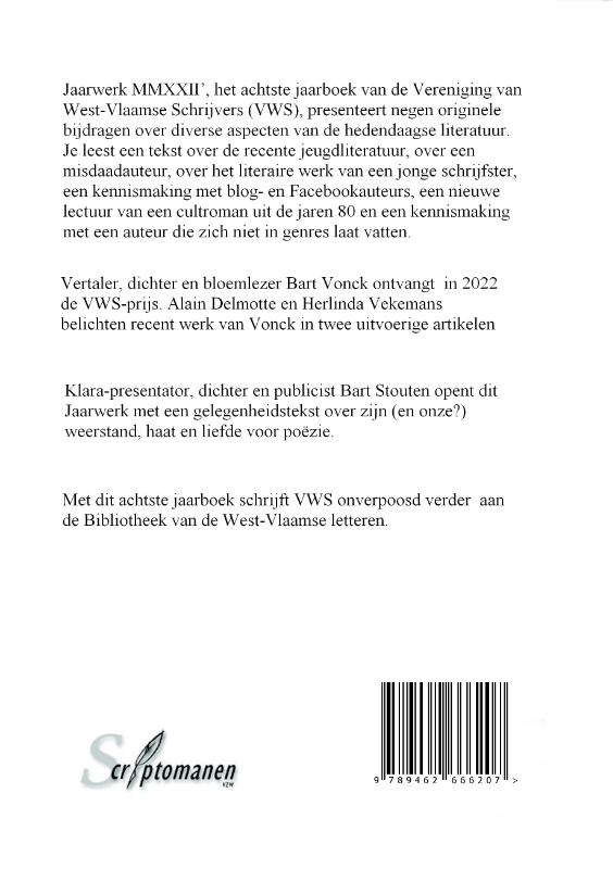 Achterkant van Jaarwerk MMXXII