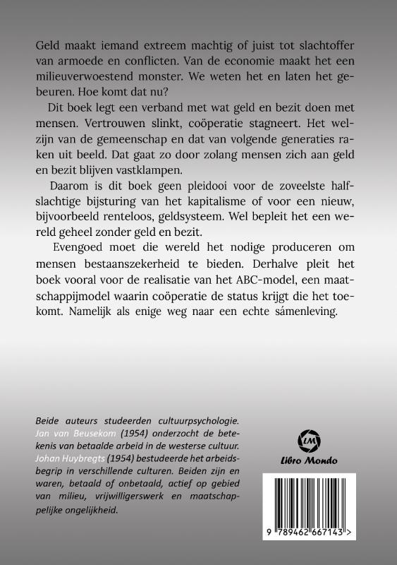 Achterkant van Een wereld zonder geld en bezit