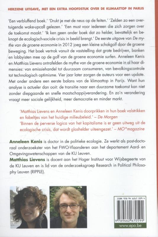 Achterkant van De mythe van de groene economie