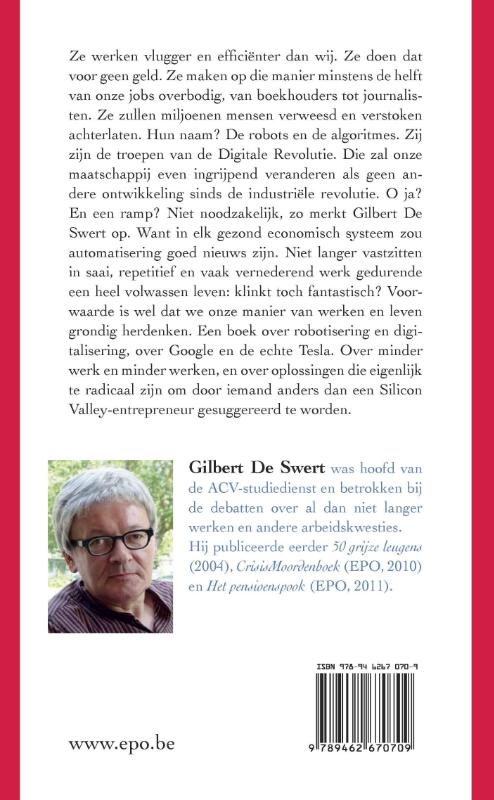 Achterkant van De mens, de robot, de arbeid