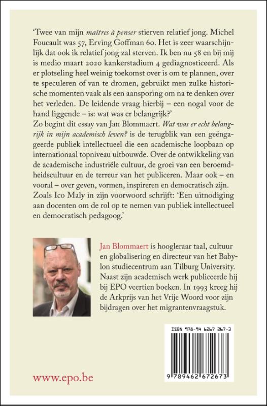 Achterkant van Wat was er echt belangrijk in mijn academisch leven?