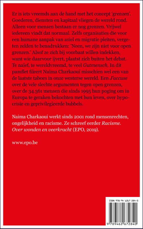 Achterkant van Het opengrenzenmanifest