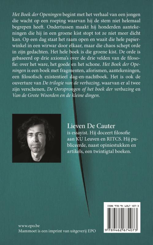 Achterkant van Boek der openingen