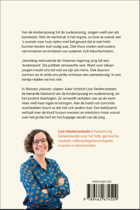 Achterkant van Wassen, plassen, slapen, klaar