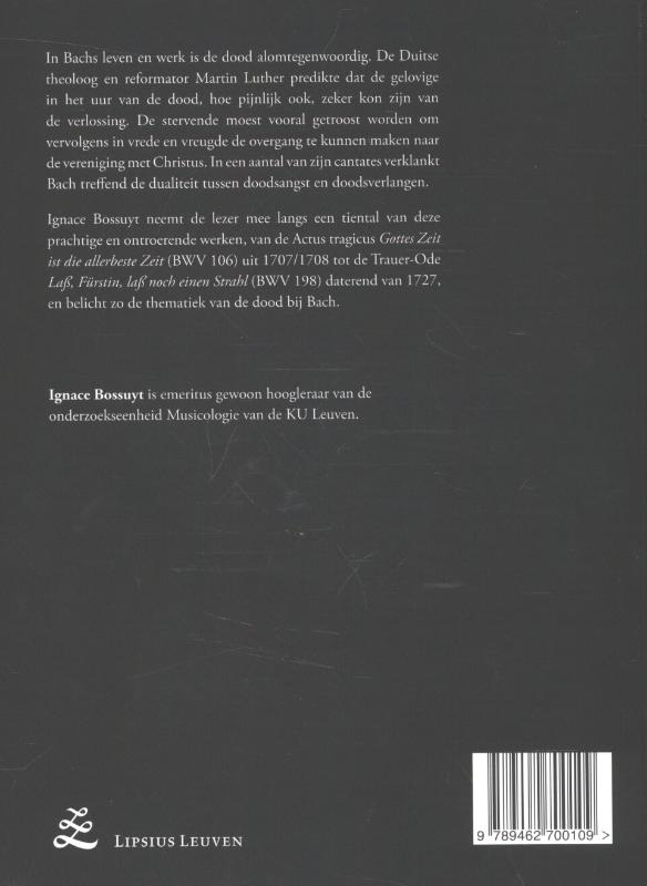 Achterkant van De dood in cantates van J.S. Bach