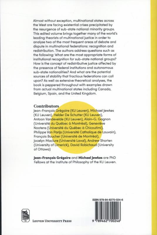 Achterkant van Recognition and redistribution in Multinational federations