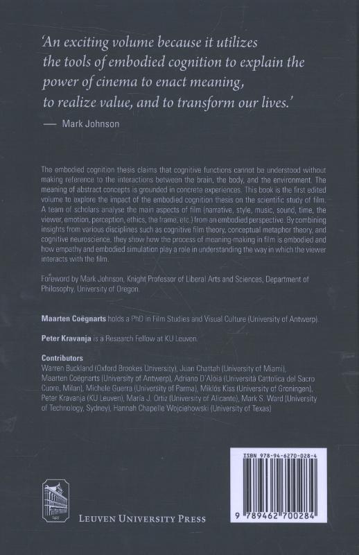 Achterkant van Embodied cognition and cinema