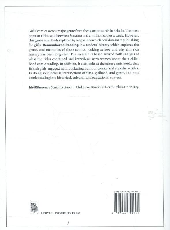 Achterkant van Remembered reading