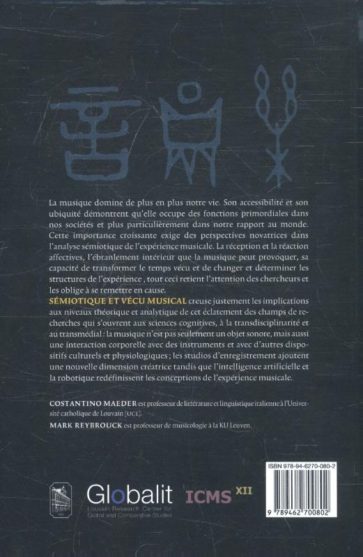 Achterkant van Sémiotique et vécu musical