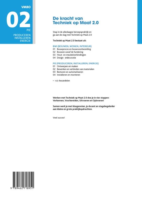 Achterkant van PIE Profielmodule 2 Bewerken en verbinden van materialen