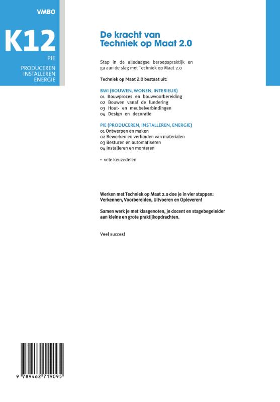 Achterkant van PIE Keuzevak 12 Verspaningstechnieken