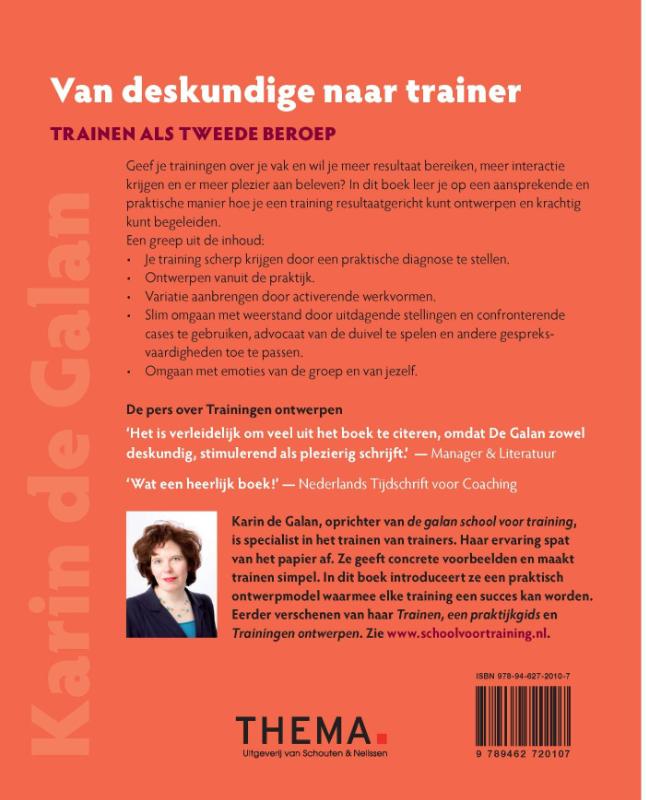 Achterkant van Van deskundige naar trainer
