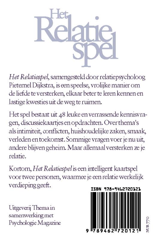 Achterkant van Het relatiespel