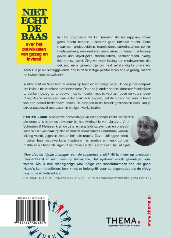 Achterkant van Niet echt de baas