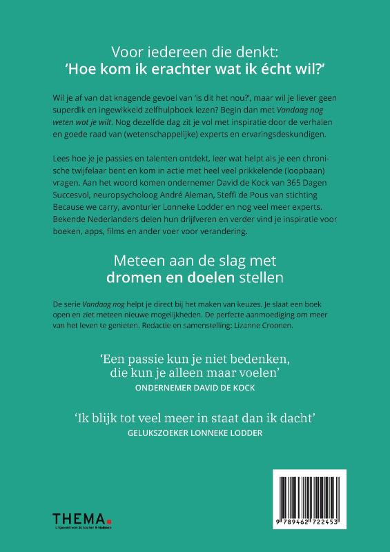 Achterkant van Vandaag nog weten wat je wilt
